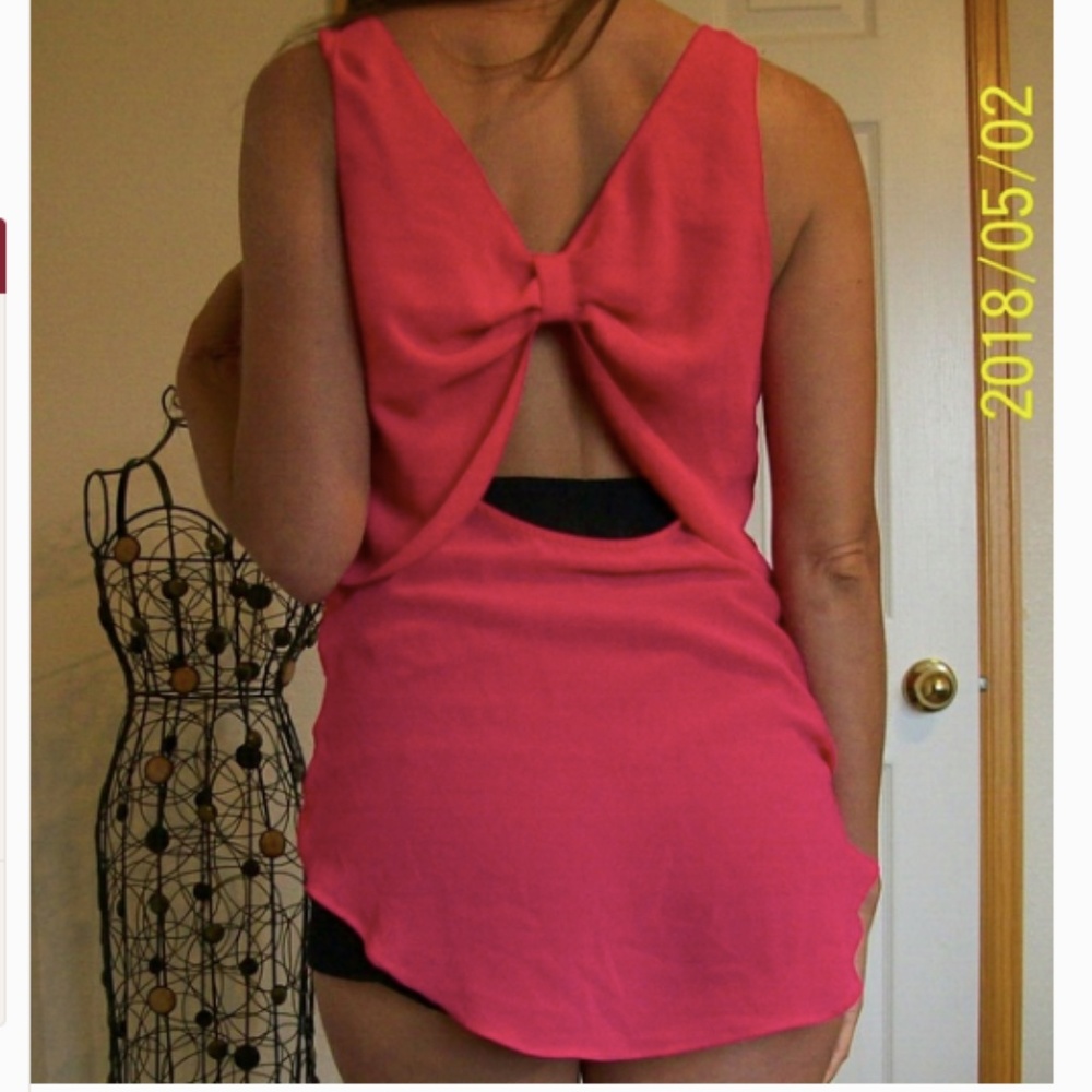 Naked Zebra Hot Pink, Open Back, Tank Top